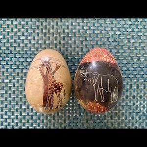 Safari eggs, elephant/giraffe, marble/Easter